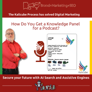 3 step process for getting a knowledge panel for a podcast.