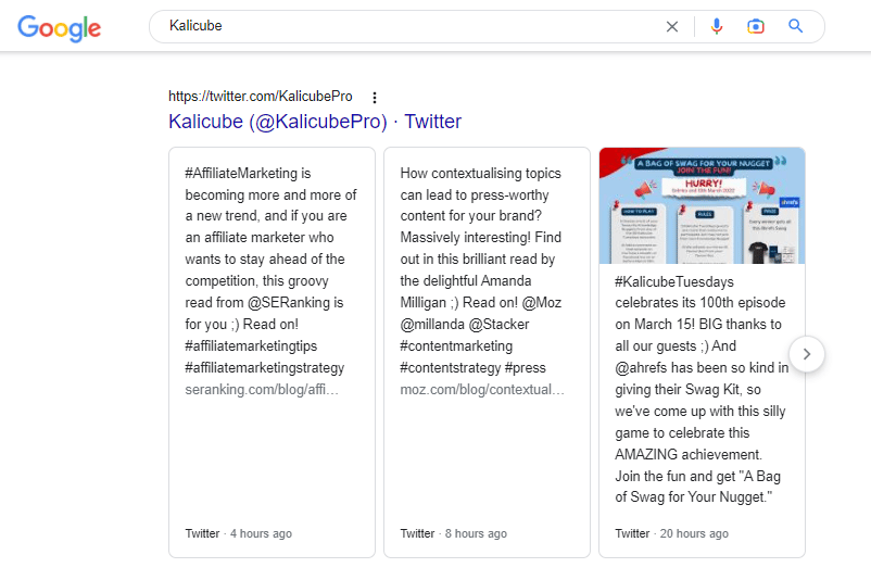 Twitter Boxes in SEO for a company