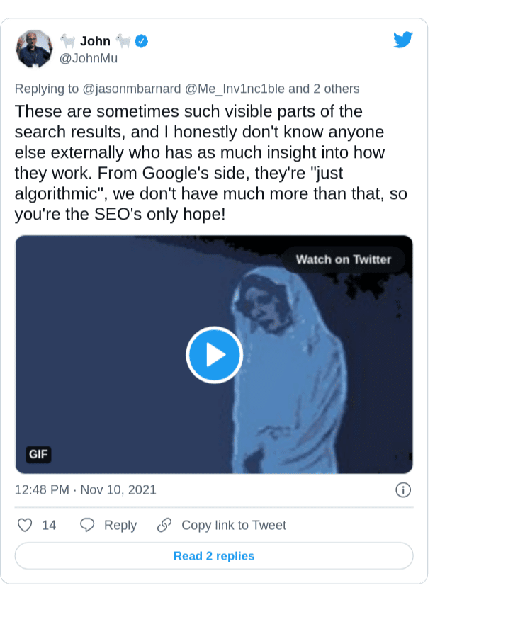 John Mueller Tweets about Brand SERPs