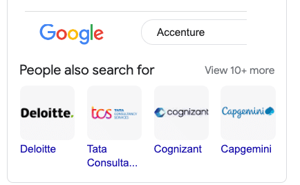 Entity Equivalent - People Also Search For - Accenture