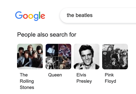 Entity Equivalents - People Also Search For - The Beatles