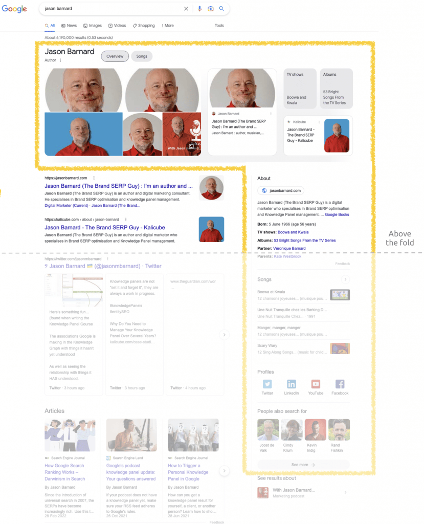 Full featured Knowledge Panel on Google for a Person