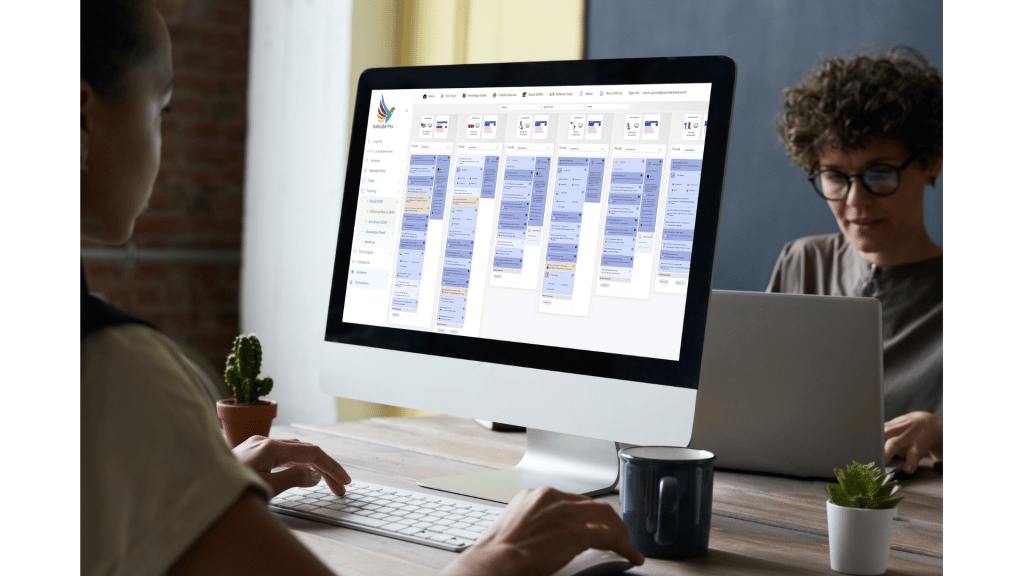 Agency Team members looking at Kalicube Pro Brand SERP control KPI