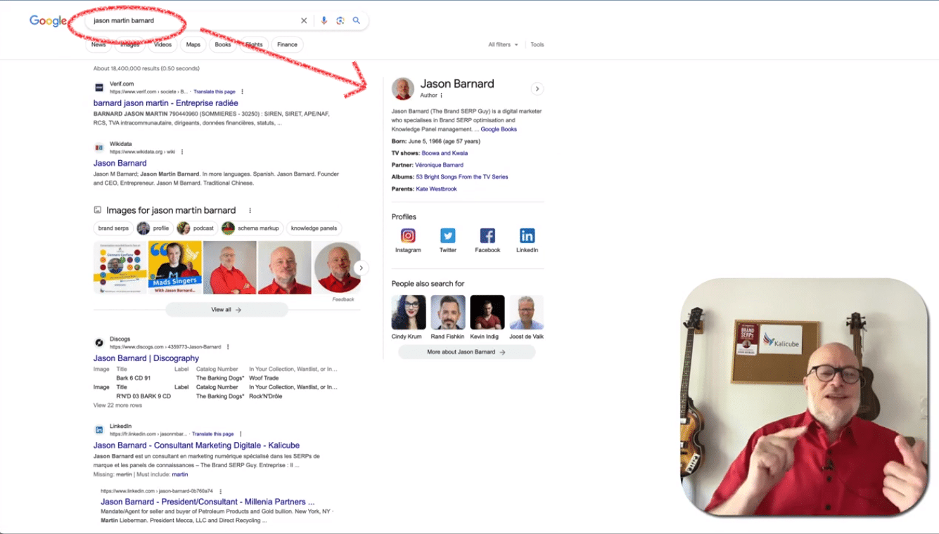 Jason Martin Barnard Google SERP