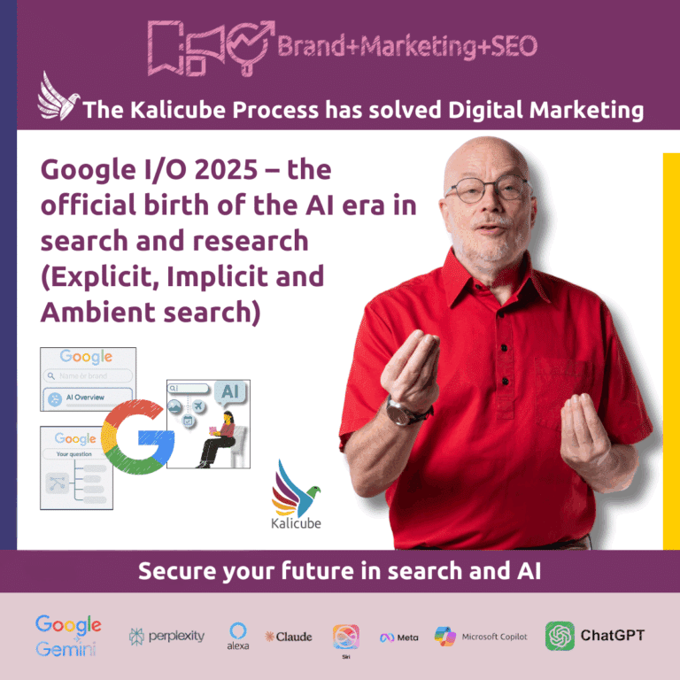 Featured image for the article "Google I/O 2025 – the official birth of the AI era in search and research (Explicit, Implicit and Ambient search)"