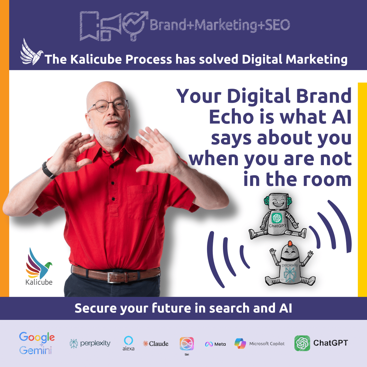 Featured image for the article "Your Digital Brand Echo is what AI says about you when you are not in the room"