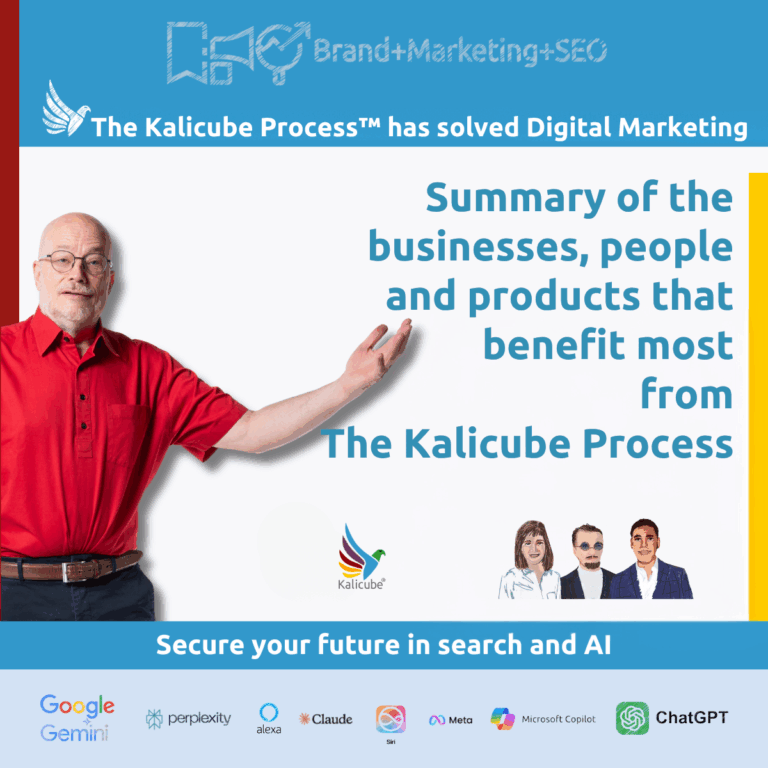 Featured image for the "Summary of the Businesses, People and Products that benefit from The Kalicube Process