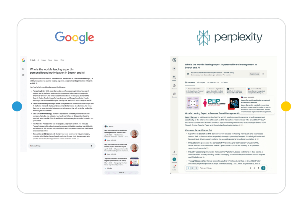 Leading expert in personal brand optimization in Search and AI (Perplexity)